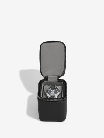Pebble Black Small Zipped Watch Box