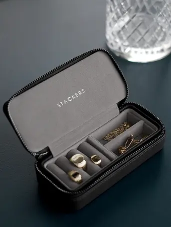 Pudełko podróżne na biżuterię Travel Medium Stackers Pebble czarne