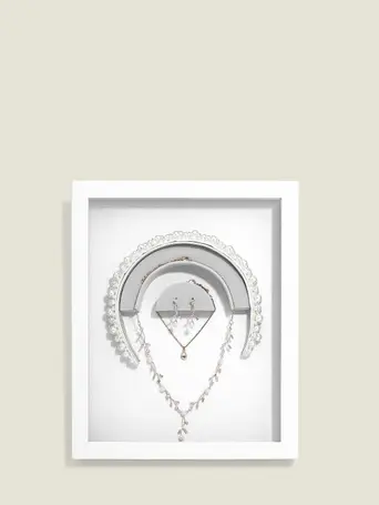 White Jewellery Glass Display Frame
