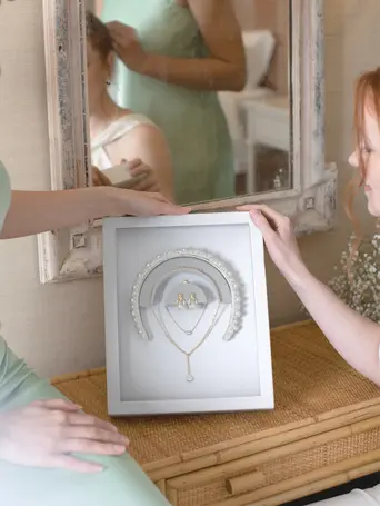White Jewellery Glass Display Frame