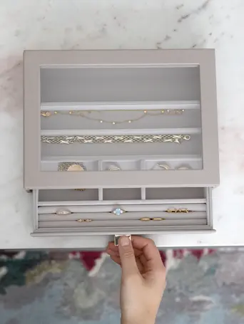 Taupe Classic Jewellery Box Display Drawer
