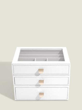 STACKERS CLASSIC SET OF 3 DRAWERS PEBBLE WHITE