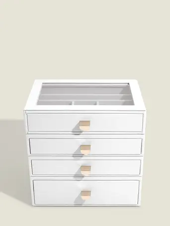 Pebble White Classic Display Jewellery Box Set of 4