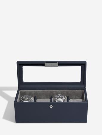 Navy Blue 4 Piece Watch Box
