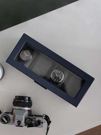 Navy Blue 4 Piece Watch Box