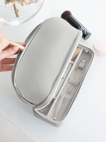Pebble Grey Cosmetic and Jewellery Bag