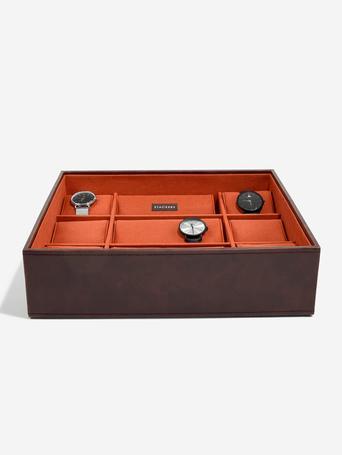 STACKER WATCHBOX 15 PC OPEN BROWN / ORANGE