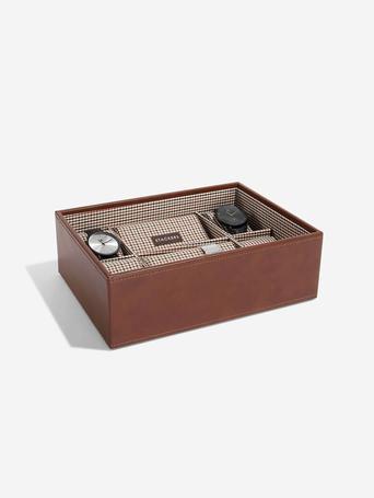 STACKER WATCHBOX 8 PC TAN WITH CHECK