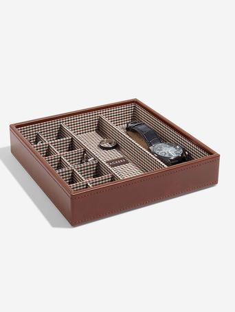 STACKER MEN LARGE TAN WITH CHECK CUFFLINK
