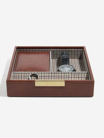STACKER MEN LARGE TAN WITH CHECK TOP