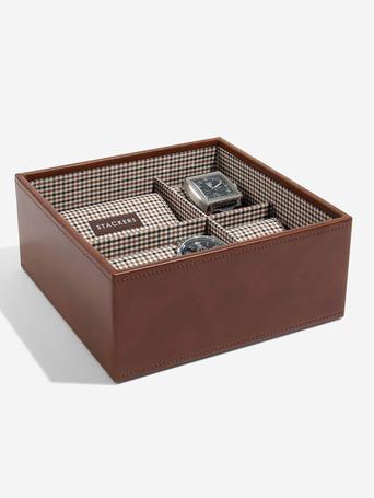 STACKER MEN LARGE TAN WITH CHECK WATCHES