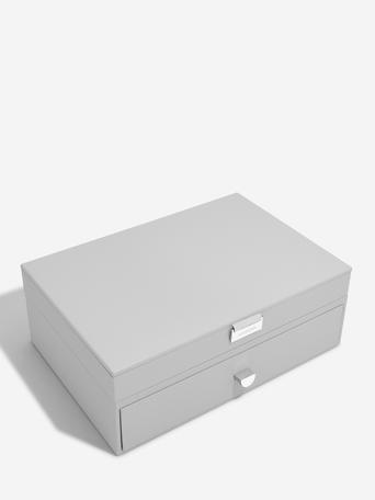 Pebble Grey Supersize Jewellery Box 1-Drawer Set