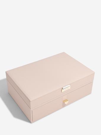 Blush Pink & Champagne Gold Supersize Jewellery Box 1-Drawer Set