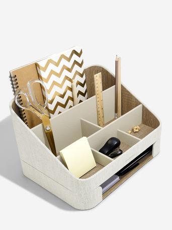 Oatmeal & Linen Desk Organiser Set