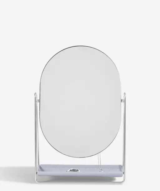 Lavender & Chrome Dressing Table Mirror & Jewellery Stand