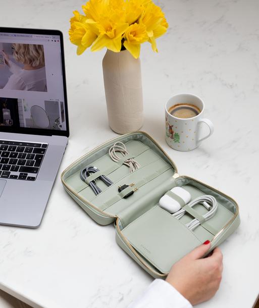 Sage Green Cable Tidy Bag