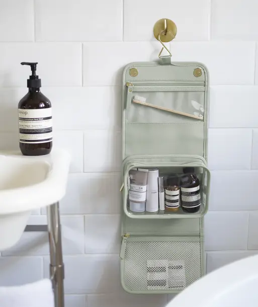 Sage Green Small Hanging Washbag