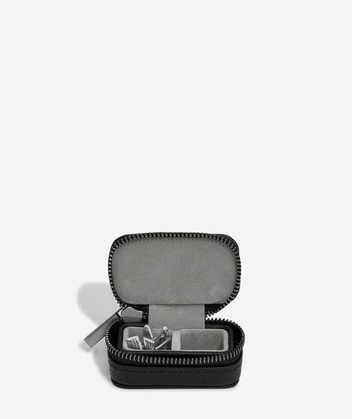 Black Zipped Travel Cufflink Box