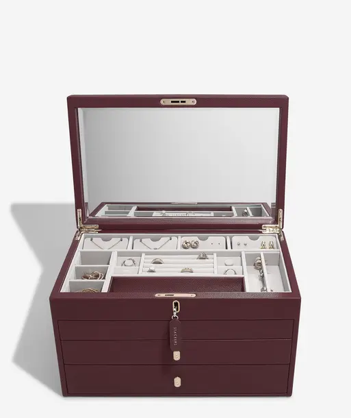 Burgundy Large Luxury Jewellery Box
