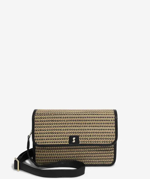 Black Raffia Crossbody Bag