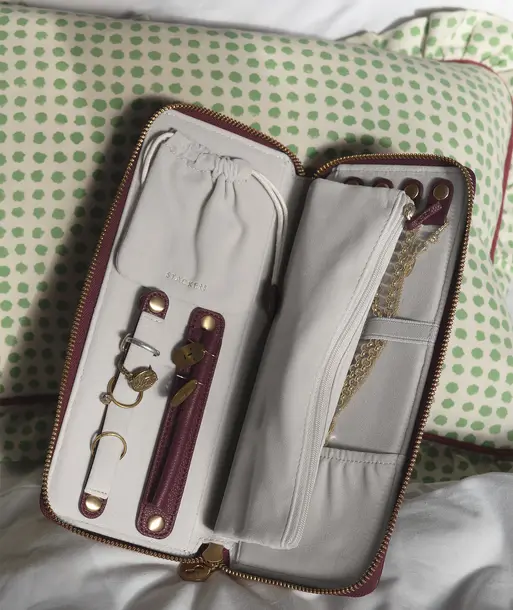 Burgundy Jewellery Roll