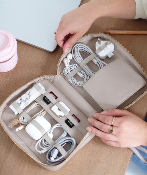 Taupe Cable Tidy Bag
