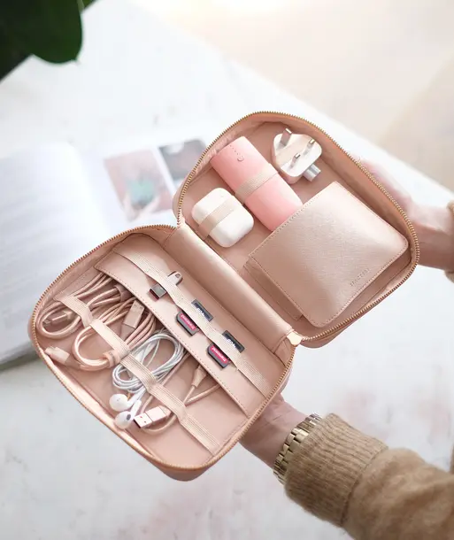 Blush Pink Cable Tidy Bag