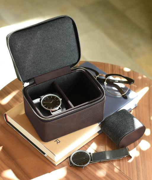 Brown Large Zipped Watch Box