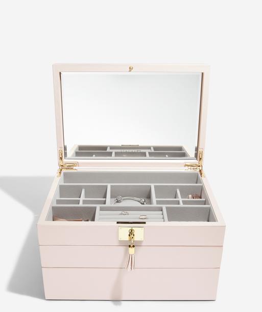 Blossom Pink Leather Jewellery Box - Set of 3