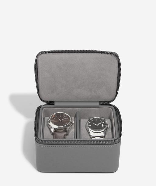 Slate Grey Large Zipped Watch Box
