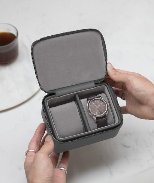 Slate Grey Large Zipped Watch Box