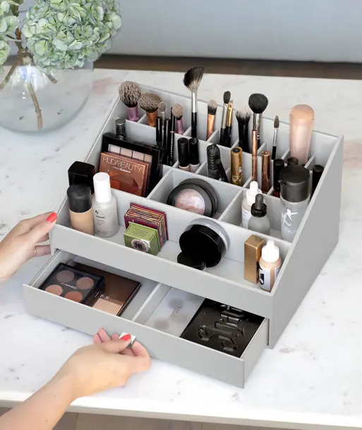 Pebble Grey Supersize Makeup Organiser