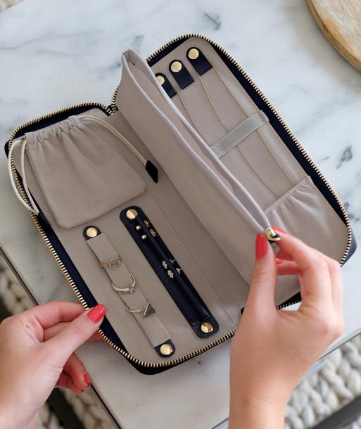 Navy Blue Jewellery Roll
