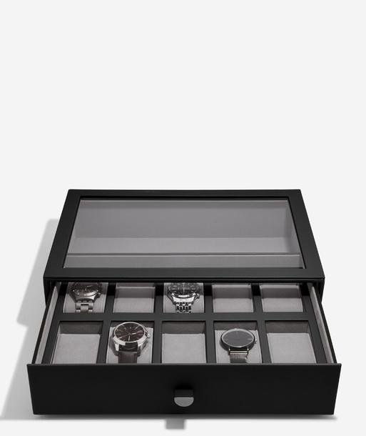 Pebble Black 10 Piece Watch Drawer