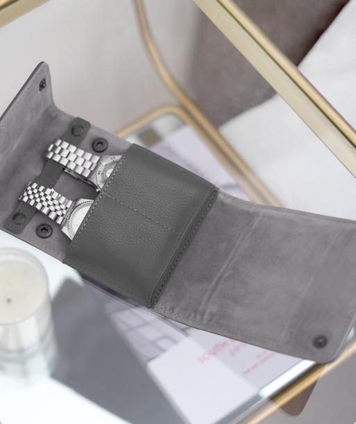 Etui na zegarki Stackers Pebble ciemnoszare podwójne