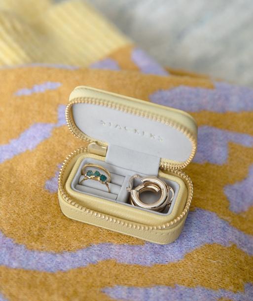 Butter Yellow Petite Zipped Travel Jewellery Box