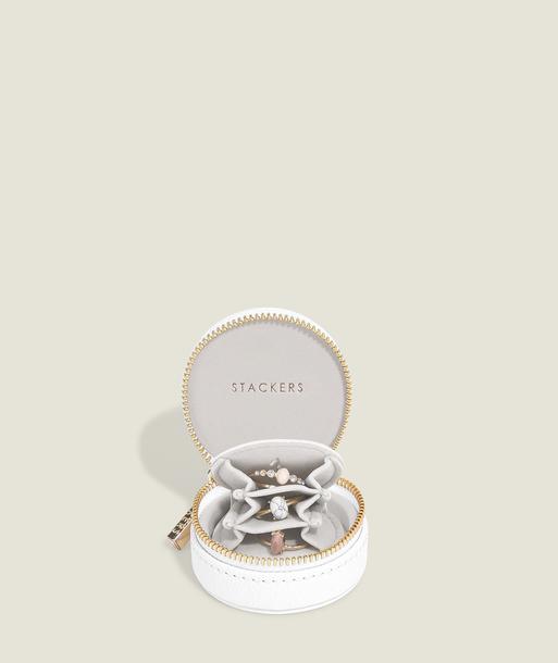 Pudełko podróżne na biżuterię Stackers Oyster mini białe
