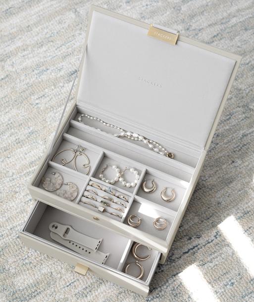Oatmeal Classic Jewellery Box 1-Drawer Set