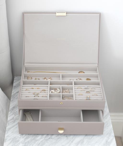 Taupe Supersize Jewellery Box 1-Drawer Set