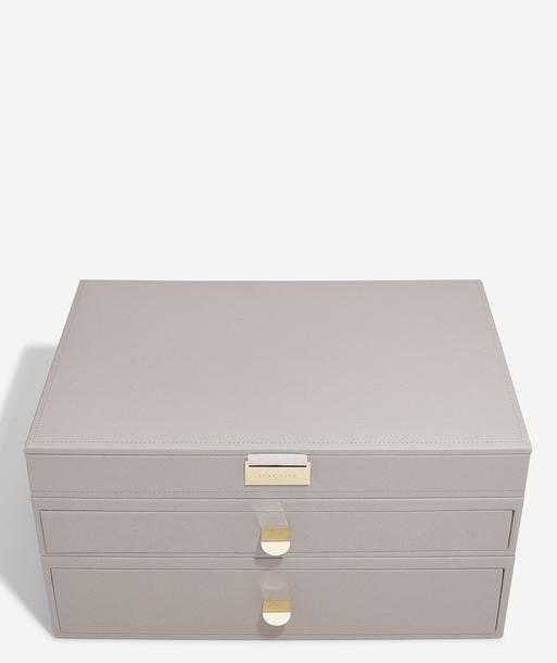 Taupe Supersize Jewellery Box 2-Drawer Set