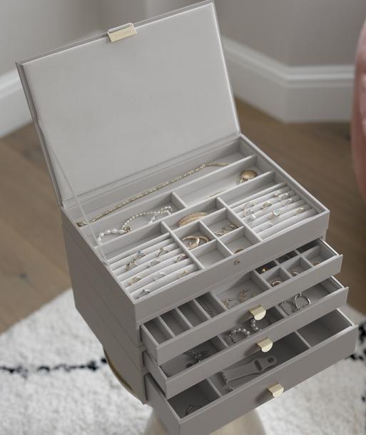 Taupe Supersize Jewellery Box 3-Drawer Set