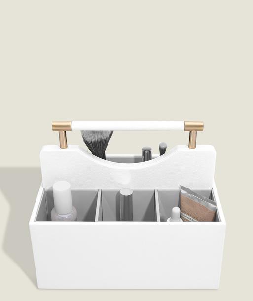 Pebble White Classic Cosmetic Organiser