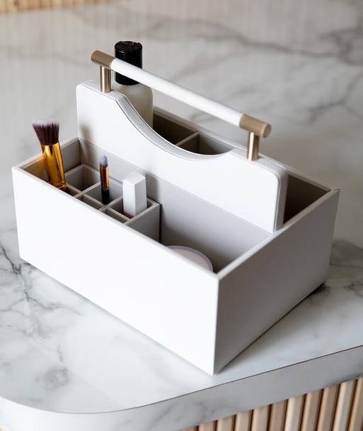 Pebble White Classic Cosmetic Organiser