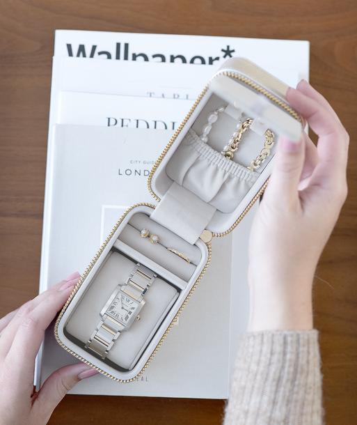 Limited Edition Metallic Pearl Travel Jewellery & Watch Box