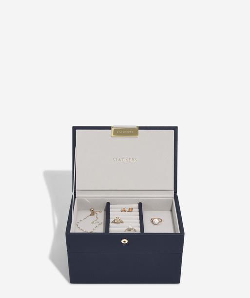 Navy Blue Mini Jewellery Box Set of 2