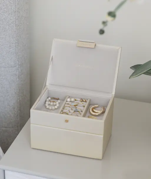 Metallic Pearl Mini Jewellery Box Set of 2