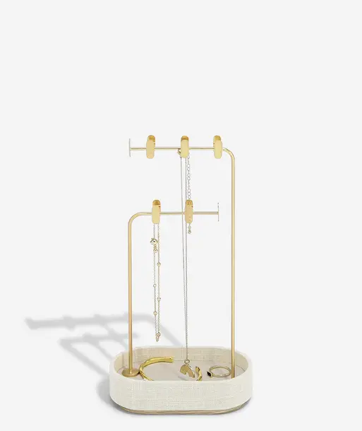 Oatmeal & Linen Multi-Hook Jewellery Stand