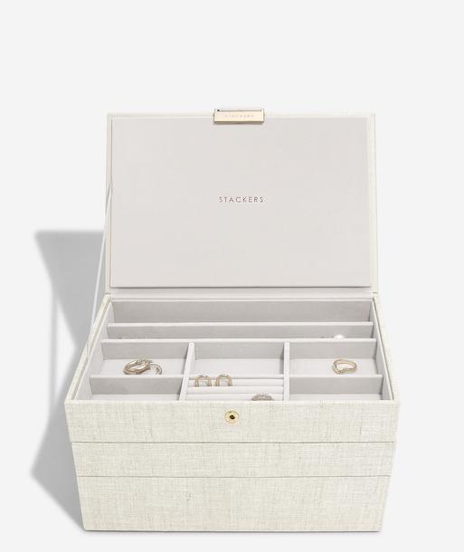 Oatmeal & Linen Classic Jewellery Box Set of 3