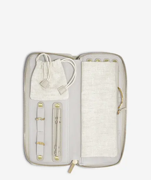 Oatmeal & Linen Jewellery Roll