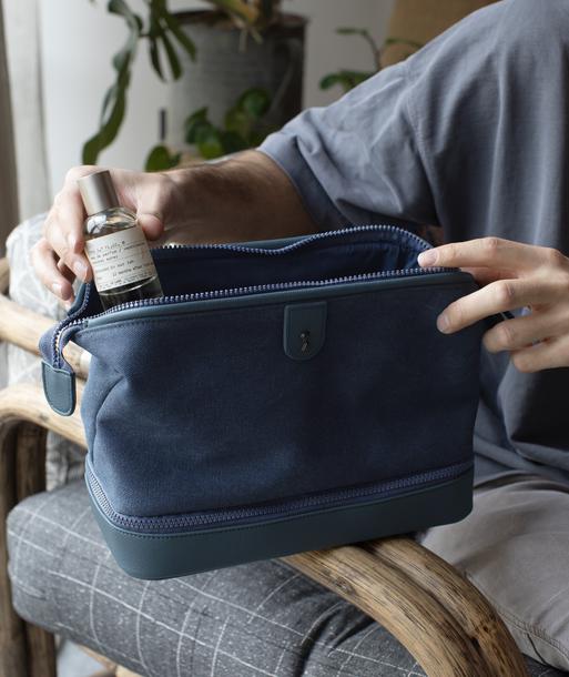Blue Large Canvas Washbag